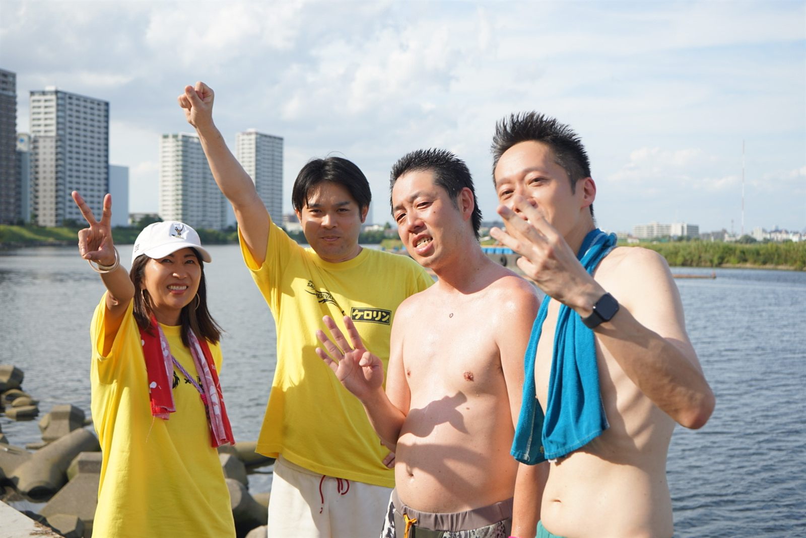 多摩川リバーサイドでととのう参加者たち